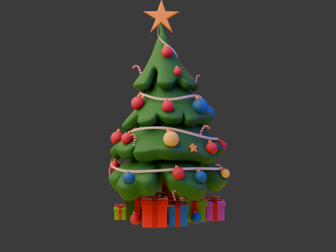 Christmas Tree Cartoon 3D 모델