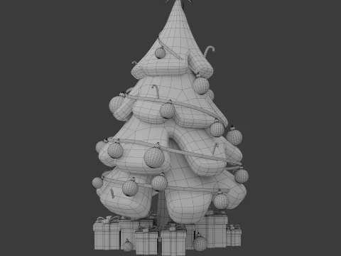Christmas Tree Cartoon 3D Model