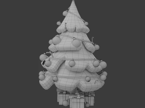 Christmas Tree Cartoon 3D Model