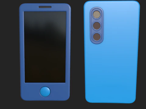 Cellulare Mobile Cartoon Modello 3D