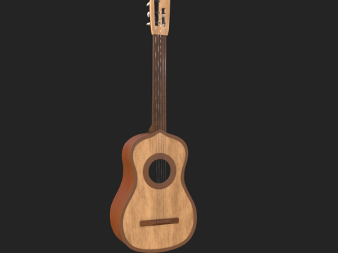 Spanish Guitar Cartoon Vihuela 3Dモデル