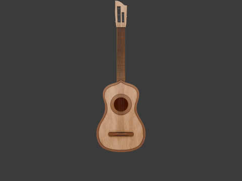 Spanish Guitar Cartoon Vihuela 3Dモデル