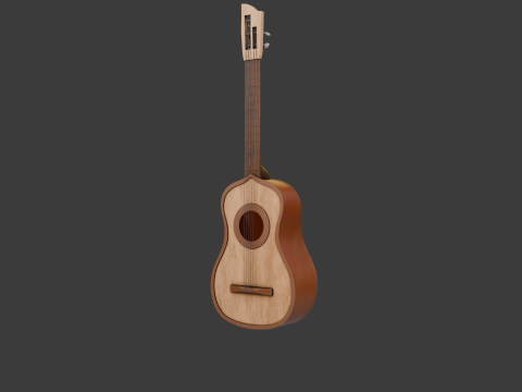 Spanish Guitar Cartoon Vihuela 3Dモデル