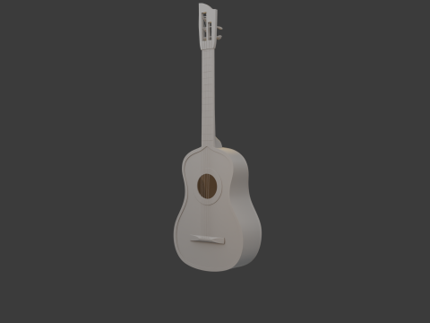 Spanish Guitar Cartoon Vihuela 3Dモデル