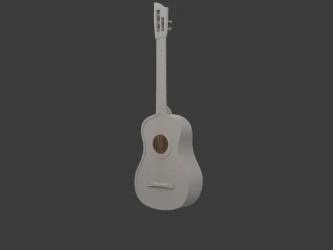 Spanische Gitarren-Cartoon-Vihuela 3D Modell