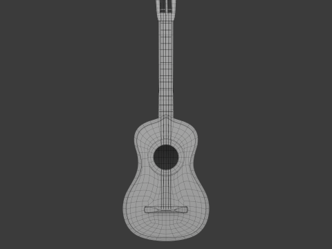 Spanish Guitar Cartoon Vihuela 3Dモデル
