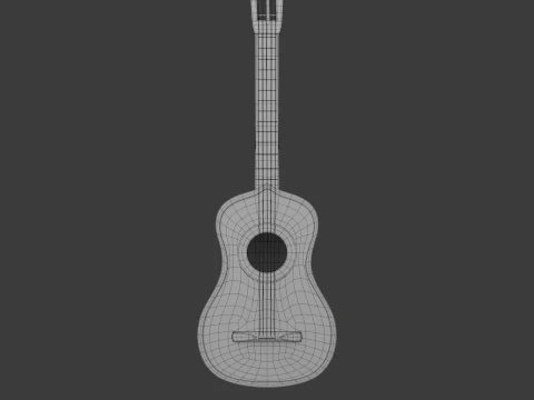 Spanische Gitarren-Cartoon-Vihuela 3D Modell