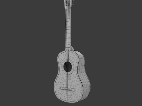 Spanish Guitar Cartoon Vihuela 3Dモデル