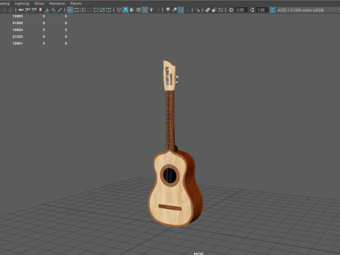 Spanische Gitarren-Cartoon-Vihuela 3D Modell