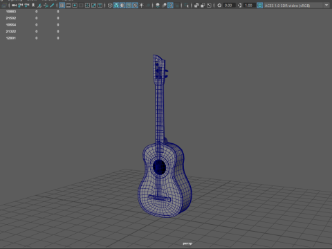 Spanish Guitar Cartoon Vihuela 3Dモデル