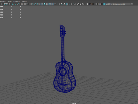 Spanish Guitar Cartoon Vihuela 3Dモデル