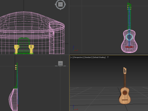 Spanish Guitar Cartoon Vihuela 3Dモデル