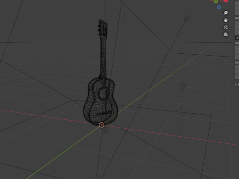 Spanish Guitar Cartoon Vihuela 3Dモデル