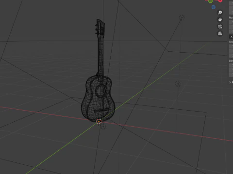 Spanische Gitarren-Cartoon-Vihuela 3D Modell