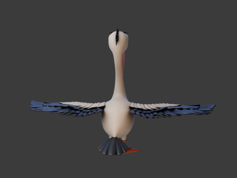 Pelican cartoon 3D Модель
