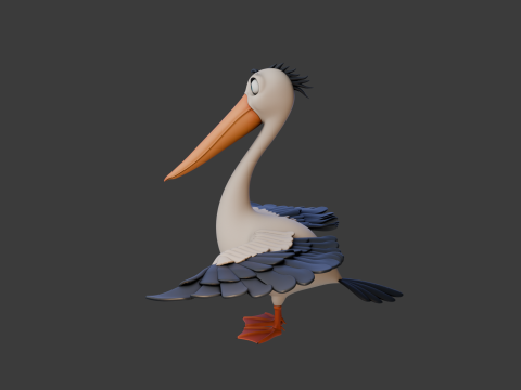 Pelican cartoon 3D Модель