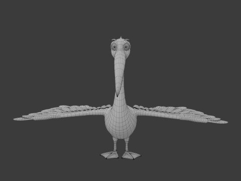 Pelican cartoon 3D Модель