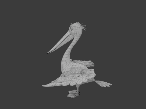 Pelican cartoon 3D Модель
