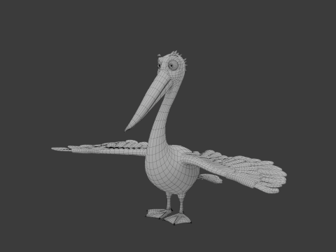 Pelican cartoon 3D Модель