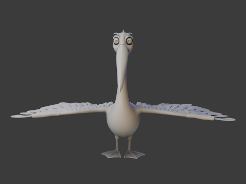 Pelican cartoon 3D Модель