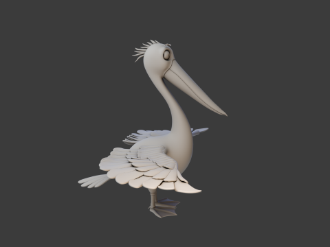Pelican cartoon 3D Модель