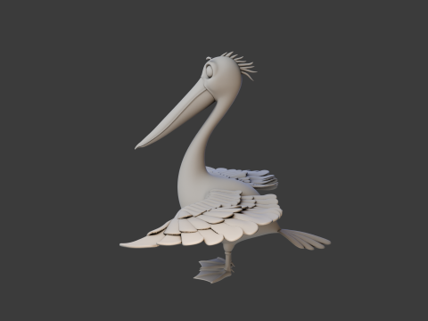 Pelican cartoon 3D Модель