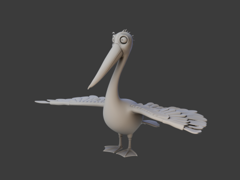 Pelican cartoon 3D Модель