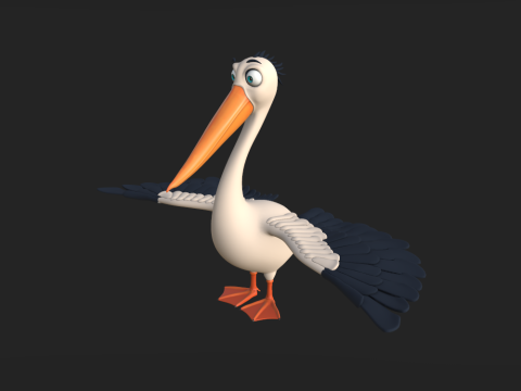 Pelican cartoon 3D Модель