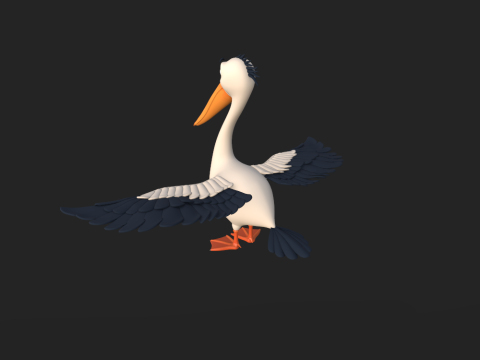 Pelican cartoon 3D Модель