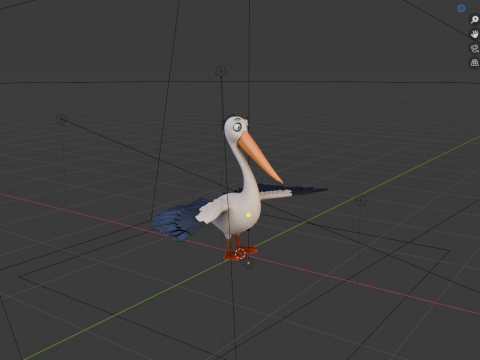Pelican cartoon 3D Модель