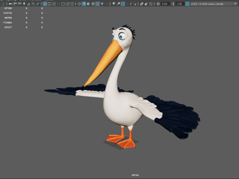 Pelican cartoon 3D Модель