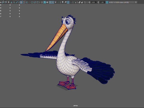 Pelican cartoon 3D Модель