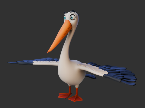 Pelican cartoon 3D-Modell