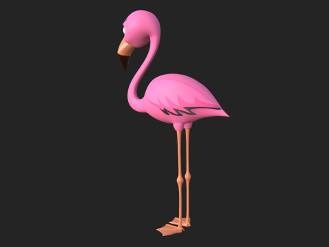 Flamingo cartoon 02 Modèle 3D
