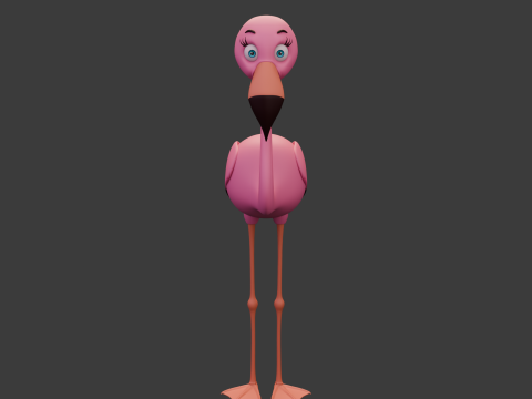 Flamingo cartoon 02 Modèle 3D
