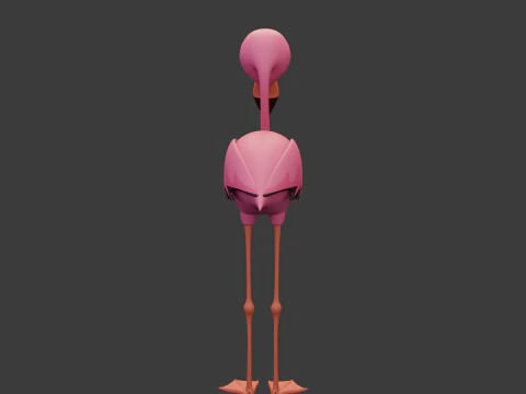 Flamingo cartoon 02 3D Model