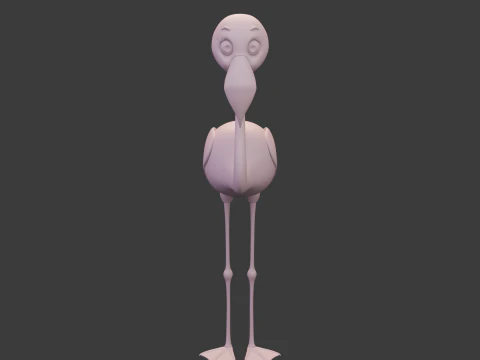 Flamingo cartoon 02 3D Model