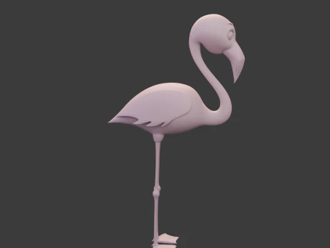 Flamingo cartoon 02 3D Model