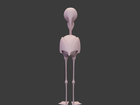 Flamingo cartoon 02 3D Model