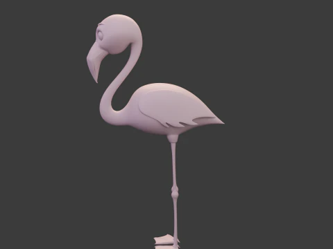 Flamingo cartoon 02 3D Model