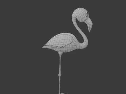 Flamingo cartoon 02 3D Model