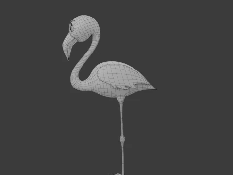 Flamingo cartoon 02 3D Model