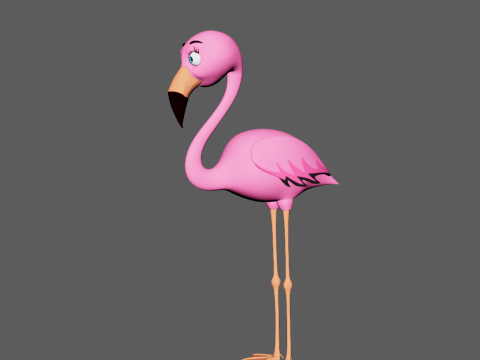 Flamingo cartoon 02 Modèle 3D