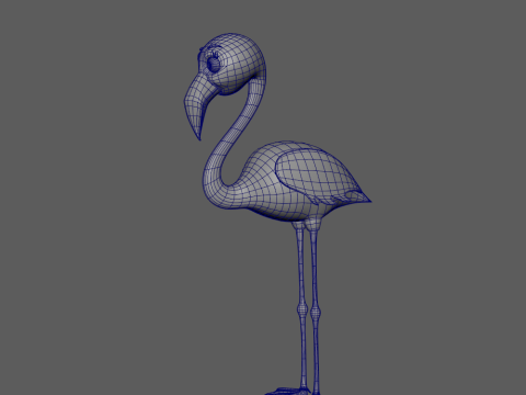 Flamingo cartoon 02 Modèle 3D