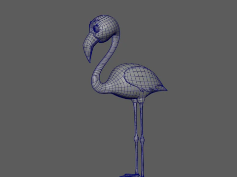 Flamingo cartoon 02 3D Model