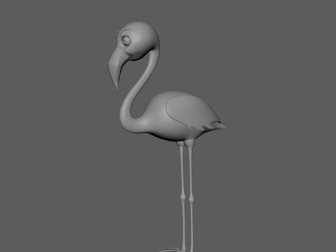 Flamingo cartoon 02 Modèle 3D
