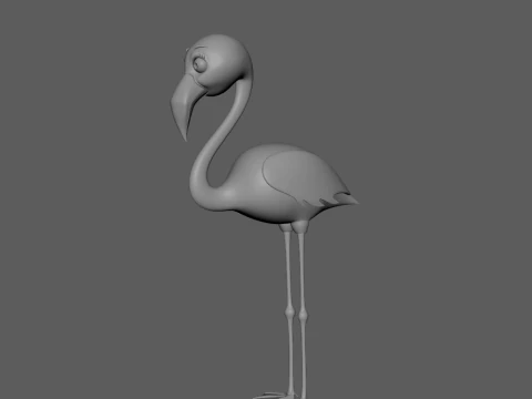 Flamingo cartoon 02 3D Model