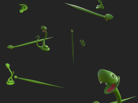 Snake cartoon 02 3D मॉडल