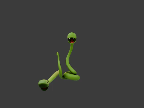 Kartun ular 02 Model 3D