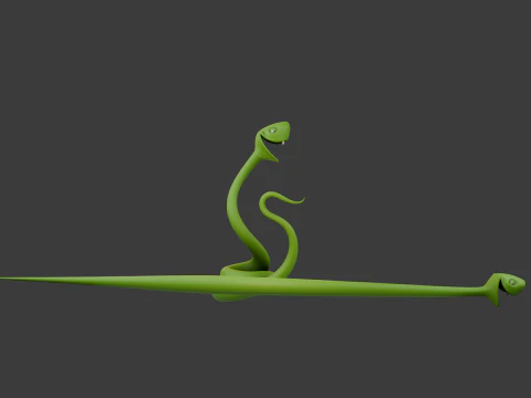 Kartun ular 02 Model 3D